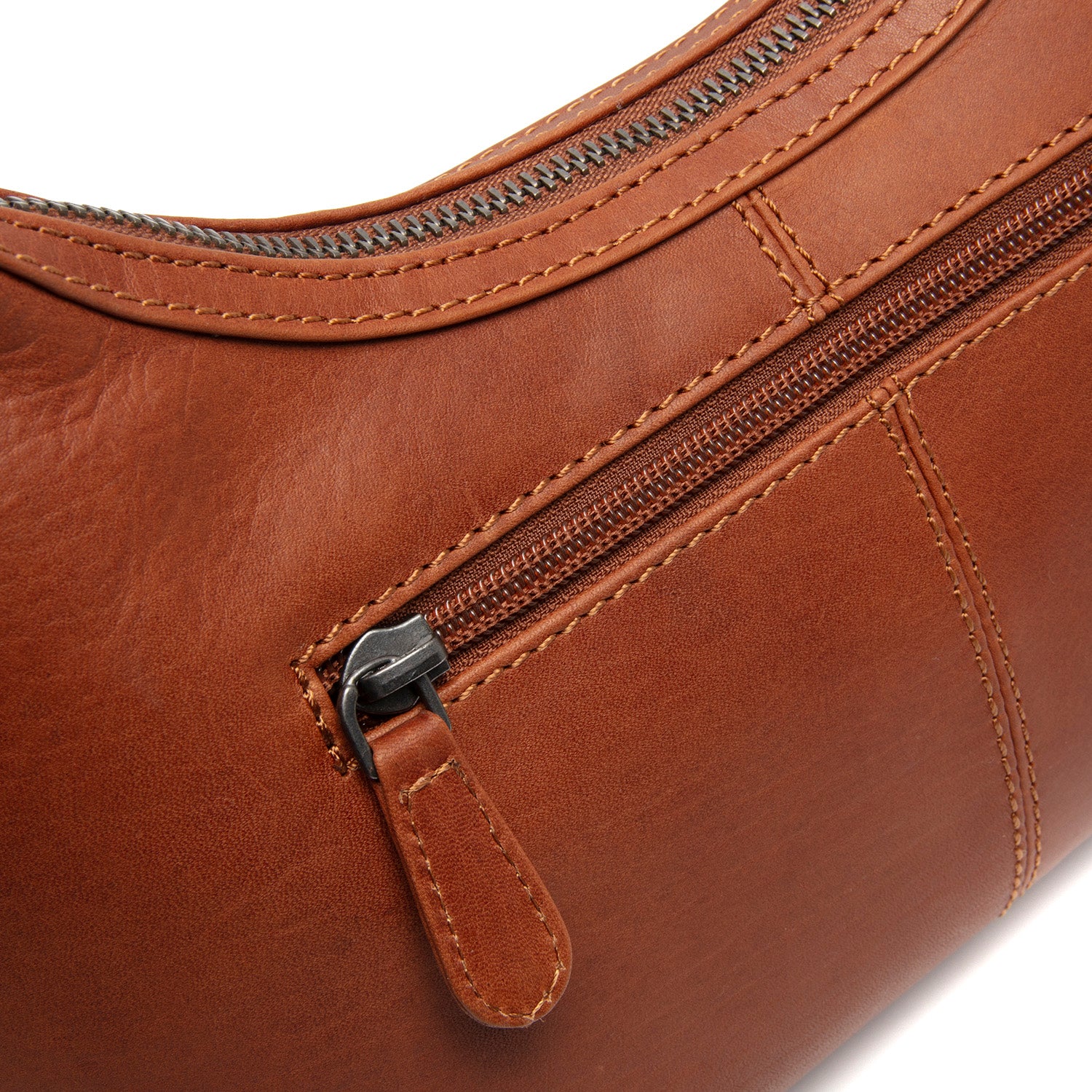 Leather Shoulder Bag Cognac Nancy