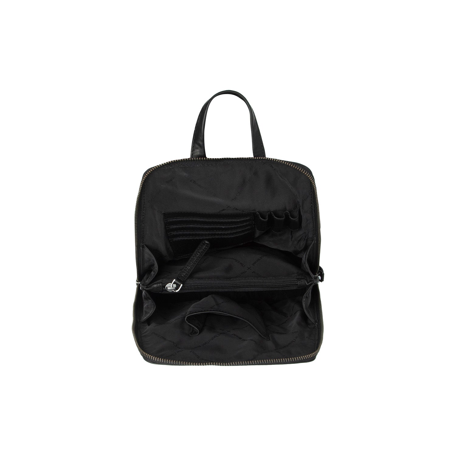 Leder Rucksack Schwarz Linford