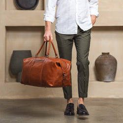 Leder Weekender Cognac Cavoli