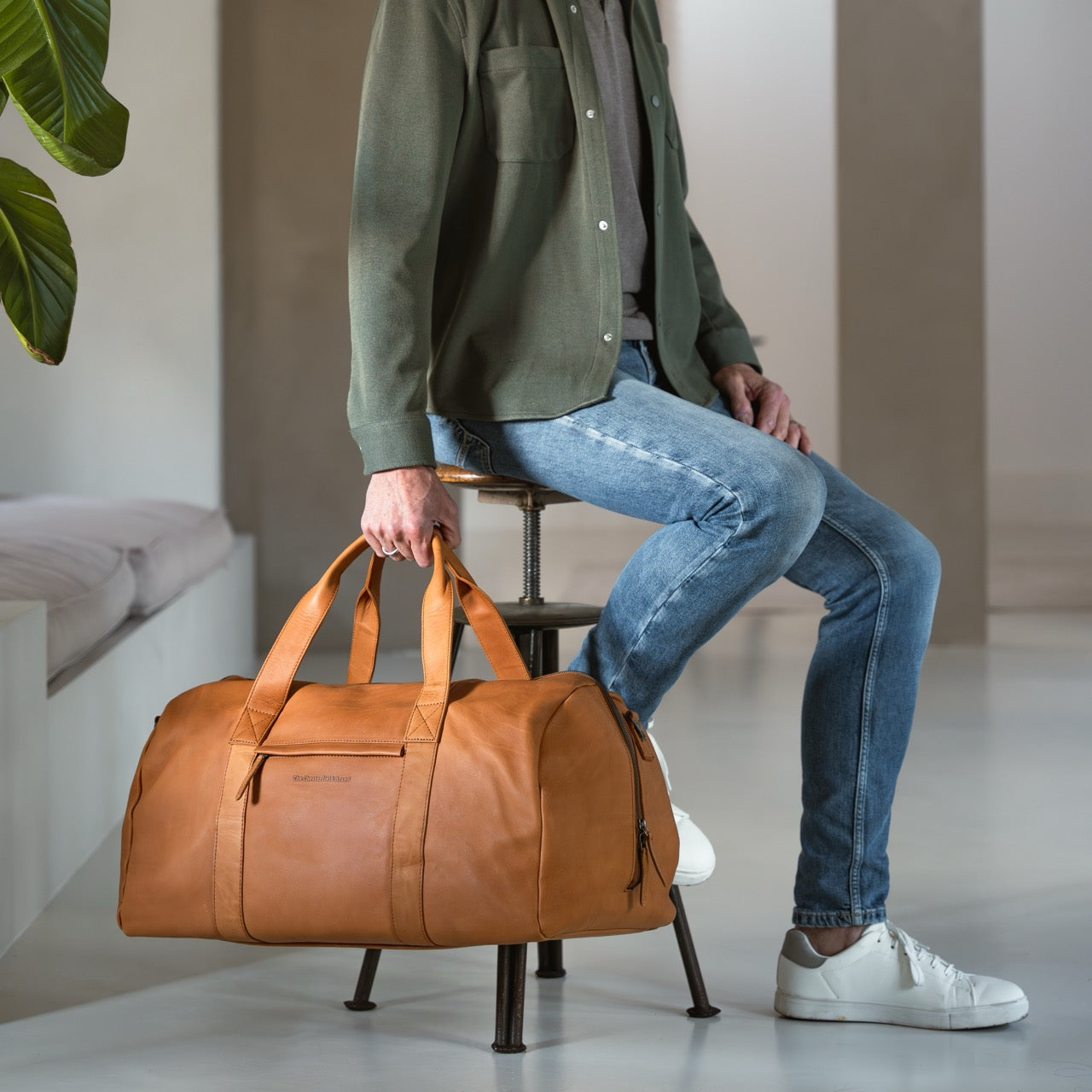 Leder Reisetasche Cognac Hudson