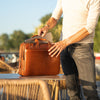 Leather Laptop Bag Cognac Iseo