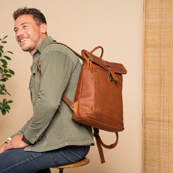 Leder Rucksack Cognac Larsson