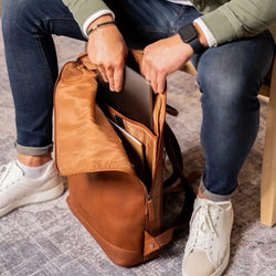 Leather Backpack Cognac Larsson