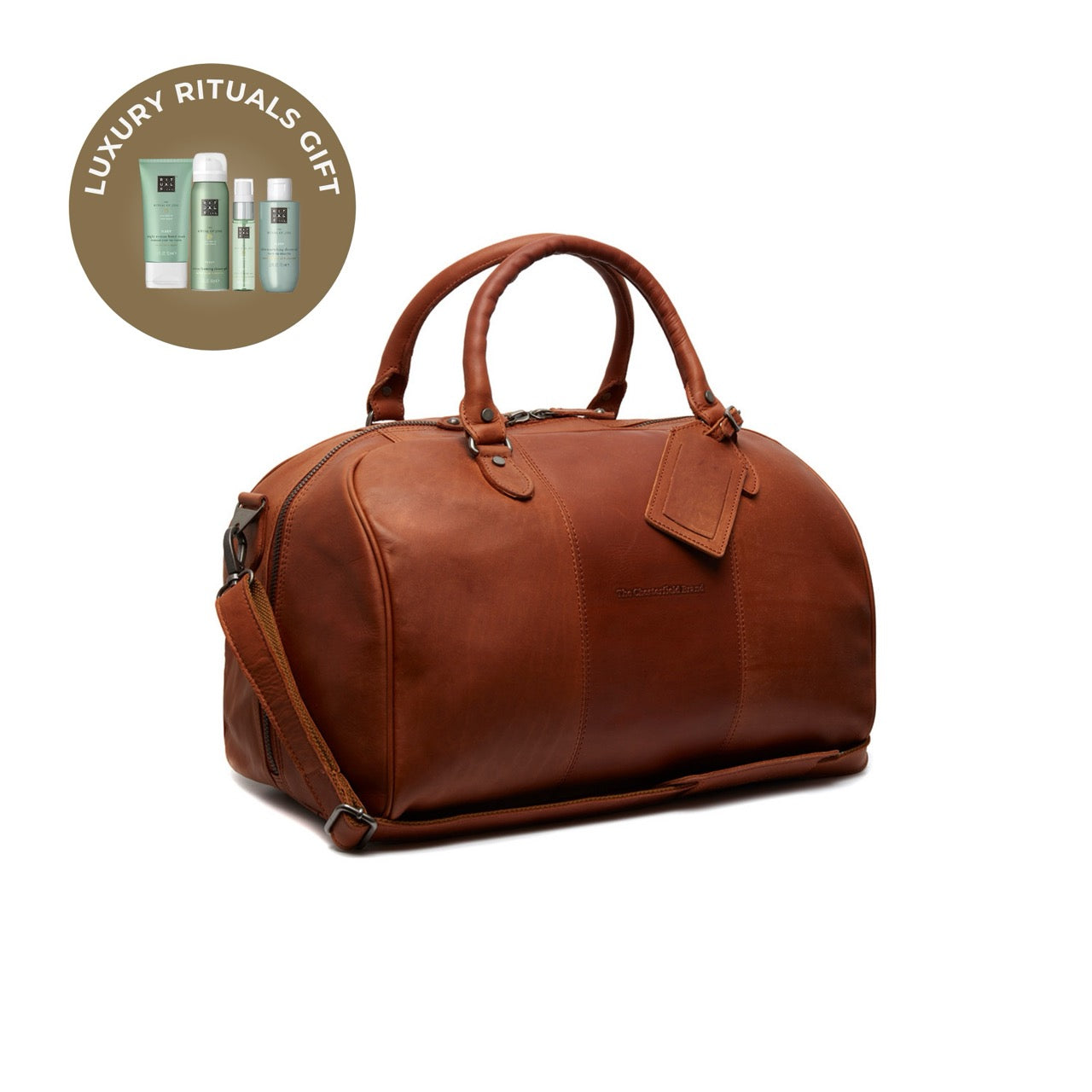 Leather Weekend Bag Cognac Liam