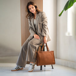 Leren Shopper Cognac Manly