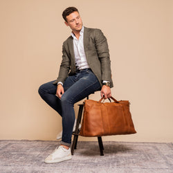 Leder Weekender Cognac Mark