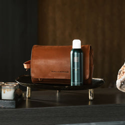 Leather Toiletry Bag Cognac Rosario