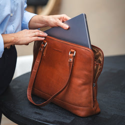 Sac à Bandoulière en Cuir Cognac Selvino