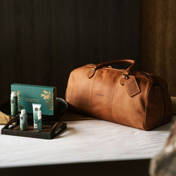 Leather Weekend Bag Cognac William