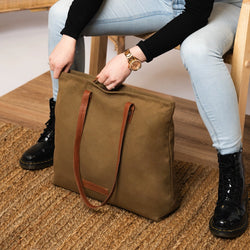 Canvas Shopper Olive Green Alicia