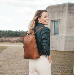 Sac à Dos en Cuir Cognac Amanda