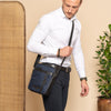 Leather Shoulder Bag Navy Arendal