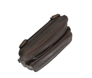 Leather Shoulder Bag Brown Lou