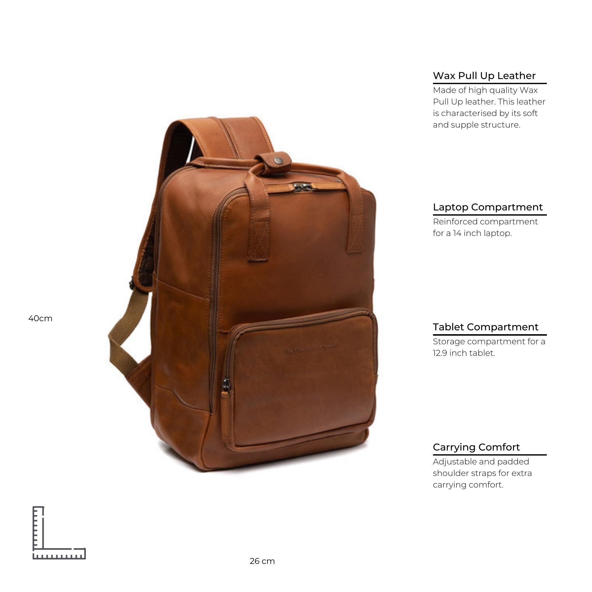 Leather Backpack Cognac Belford