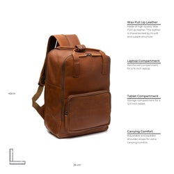 Leather Backpack Cognac Belford