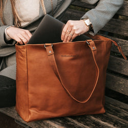 Leather Shopper Cognac Berlin