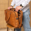 Leather Laptop Bag Cognac Boston