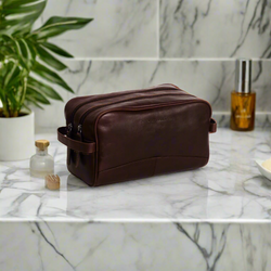 Leather Toiletry Bag Brown Stacey