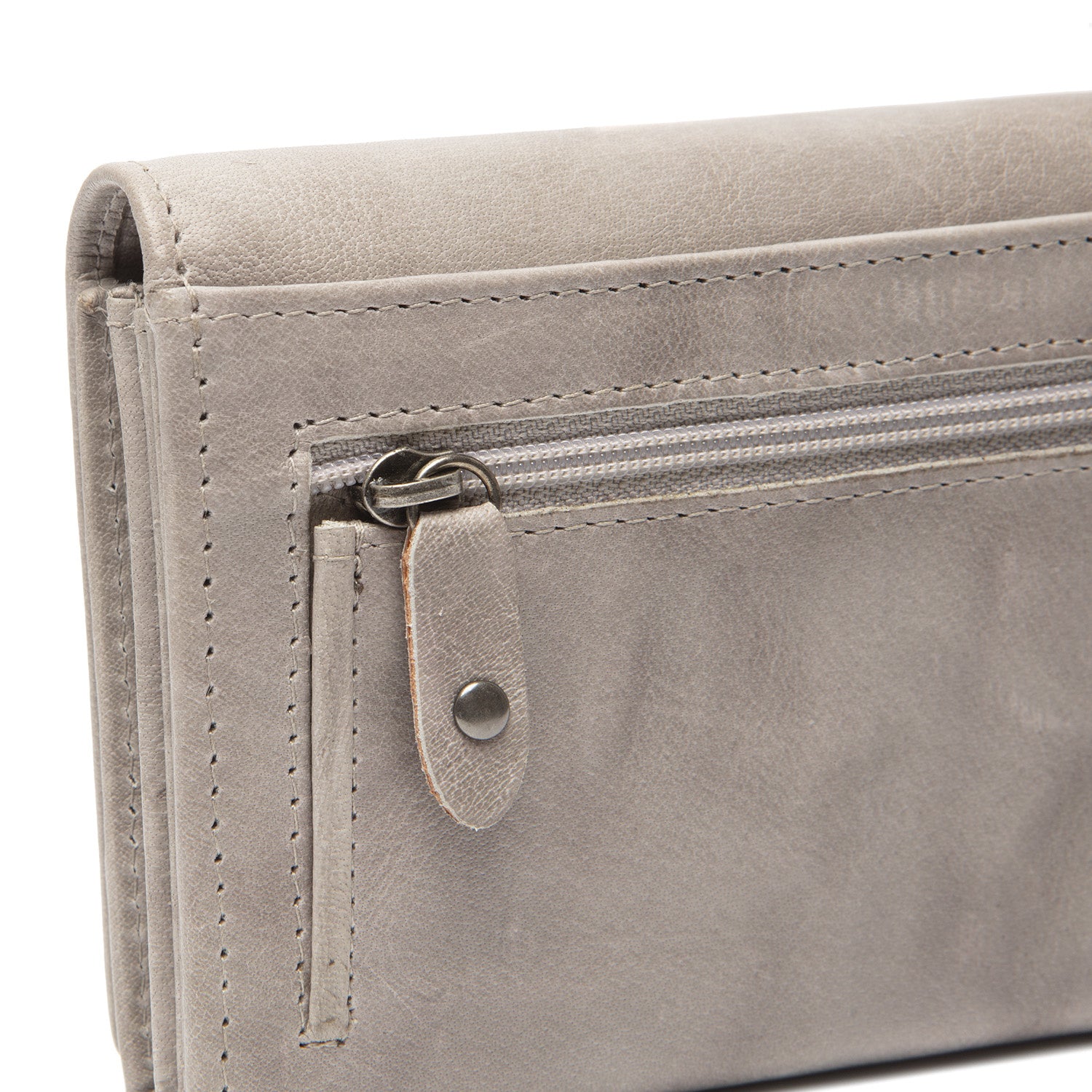 Leather Wallet Light Grey Hampton