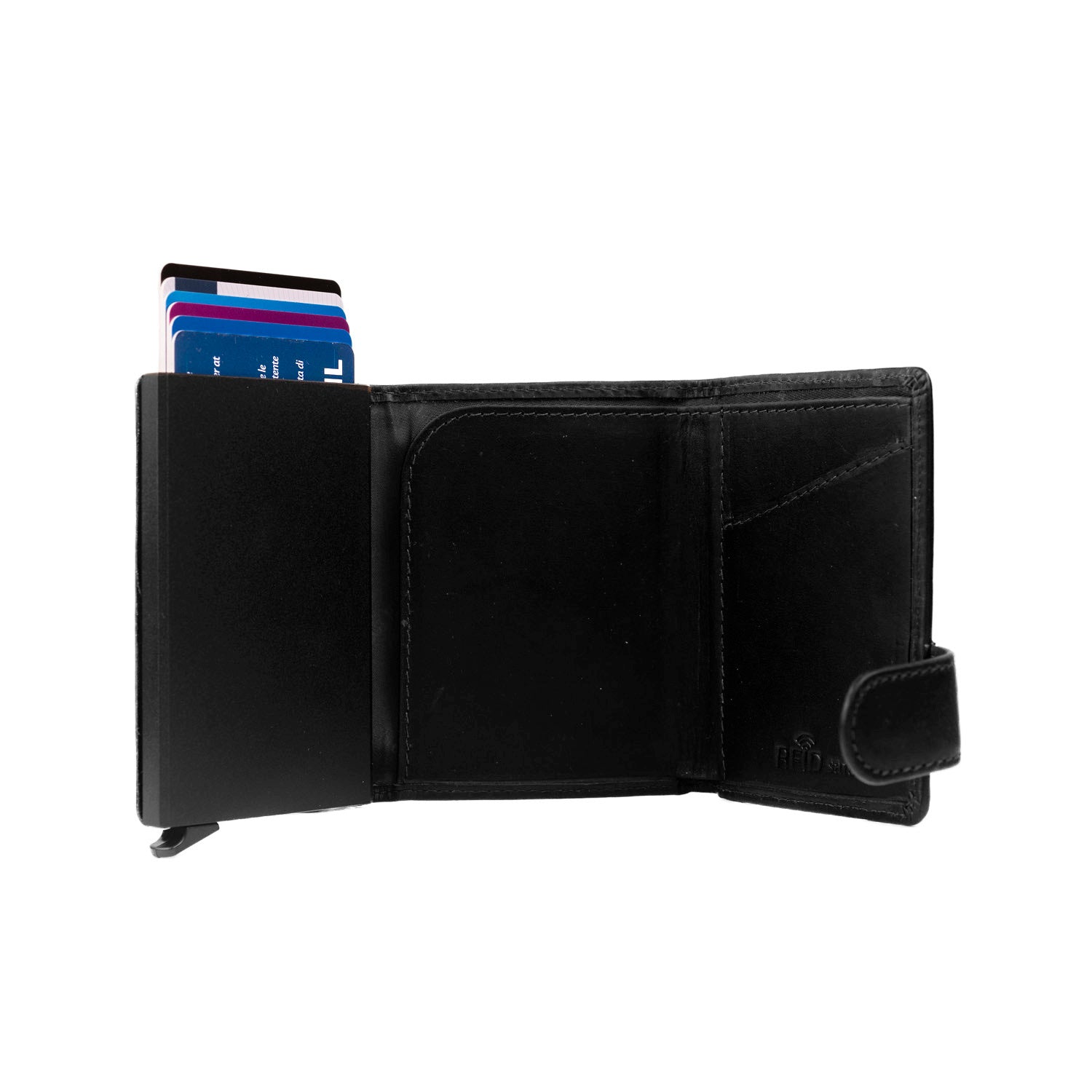 Leather Wallet Black Leicester