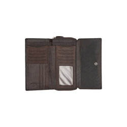 Leather Wallet Black Brown Shanghai