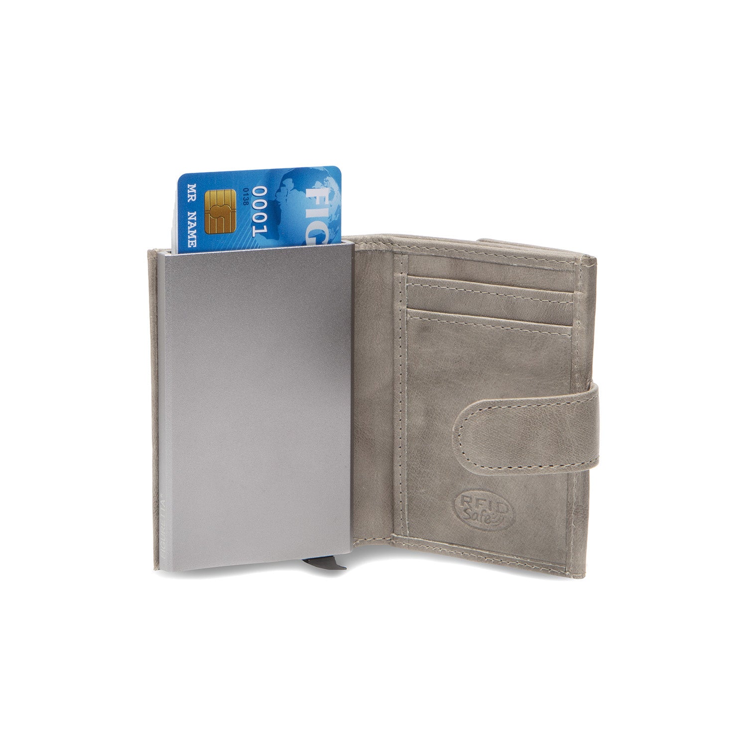 Leather Wallet Light Grey Hannover