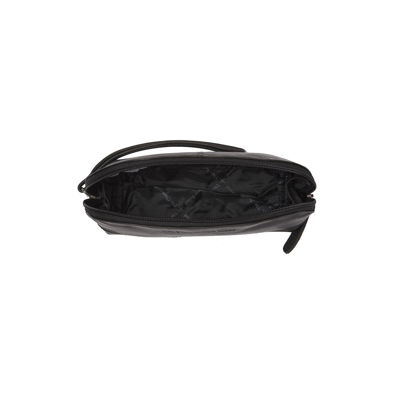 Leather Toiletry Bag Black Venezia