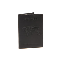 Leather Passport Case Black