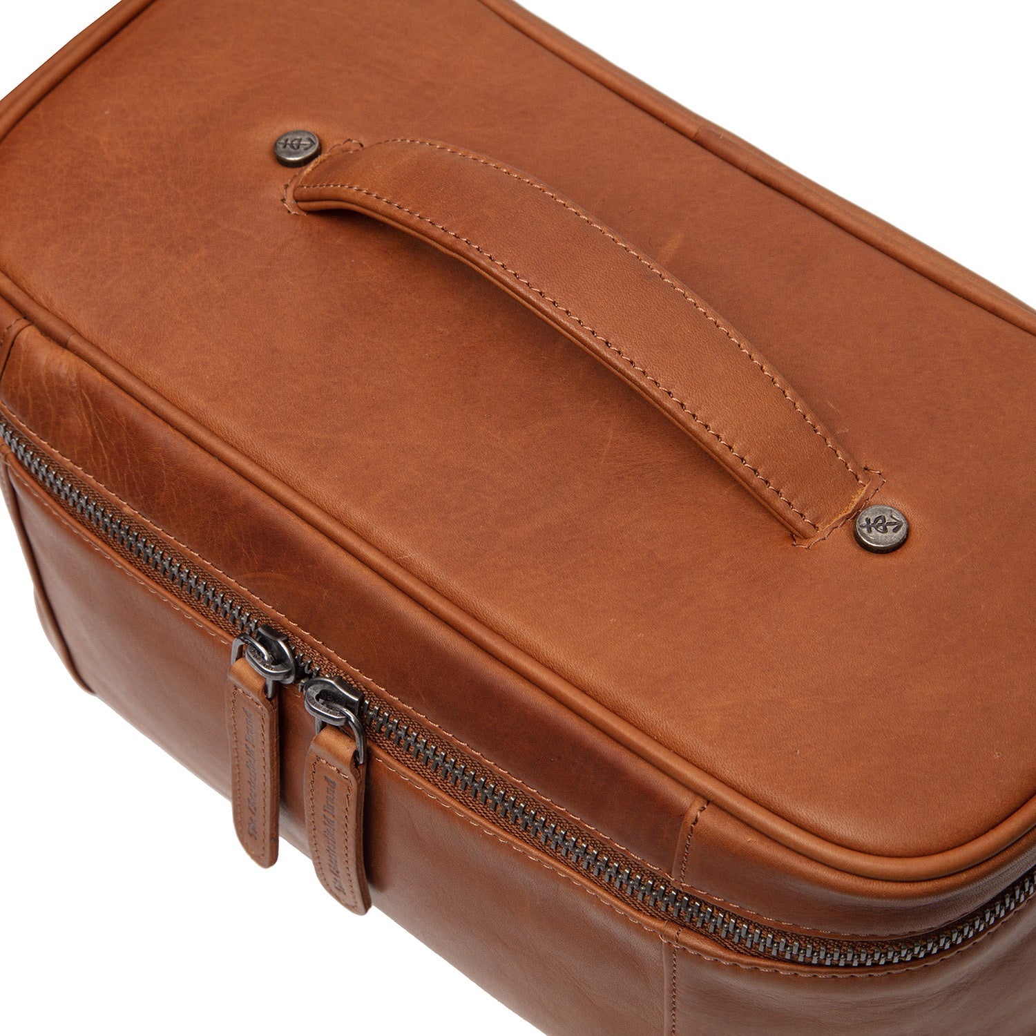 Leather Toiletry Bag Cognac Limone