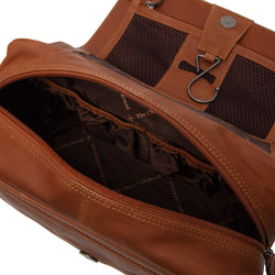 Leather Toiletry Bag Cognac Rosario