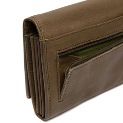 Leather Wallet Olive Green Avola