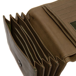 Leather Wallet Olive Green Avola