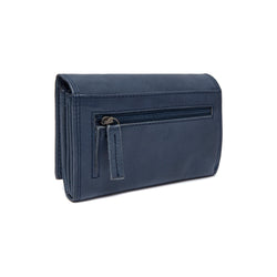 Leather Wallet Ocher Navy Avola