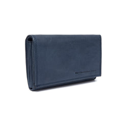 Leather Wallet Ocher Navy Avola