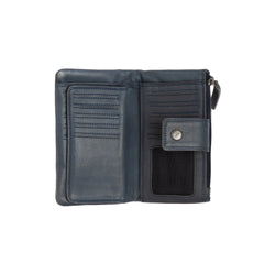 Leather Wallet Navy Fresno