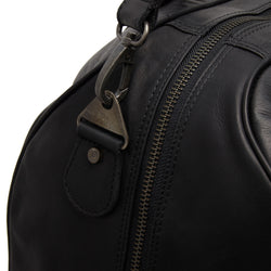 Leather Weekend Bag Black Liam