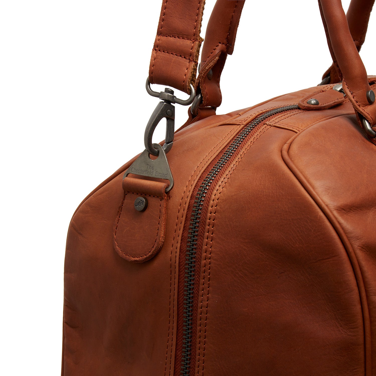 Leather Weekend Bag Cognac Liam