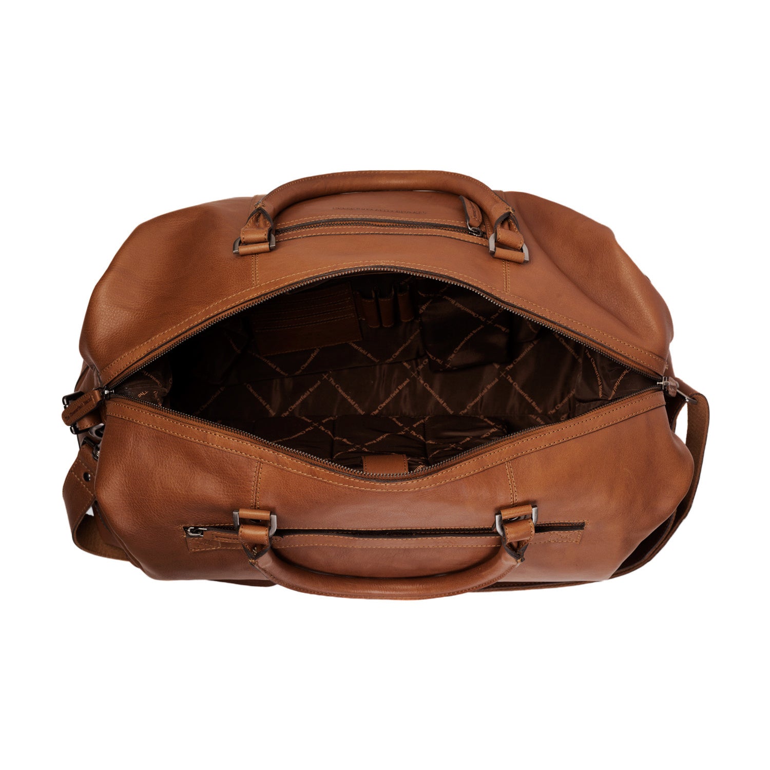 Leather Weekend Bag Cognac Caleb