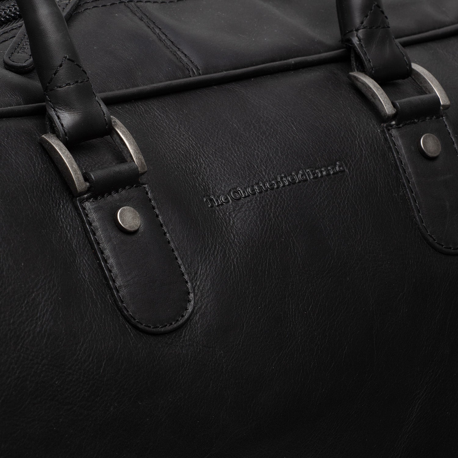 Leather Trolley Travelbag Black Jayven