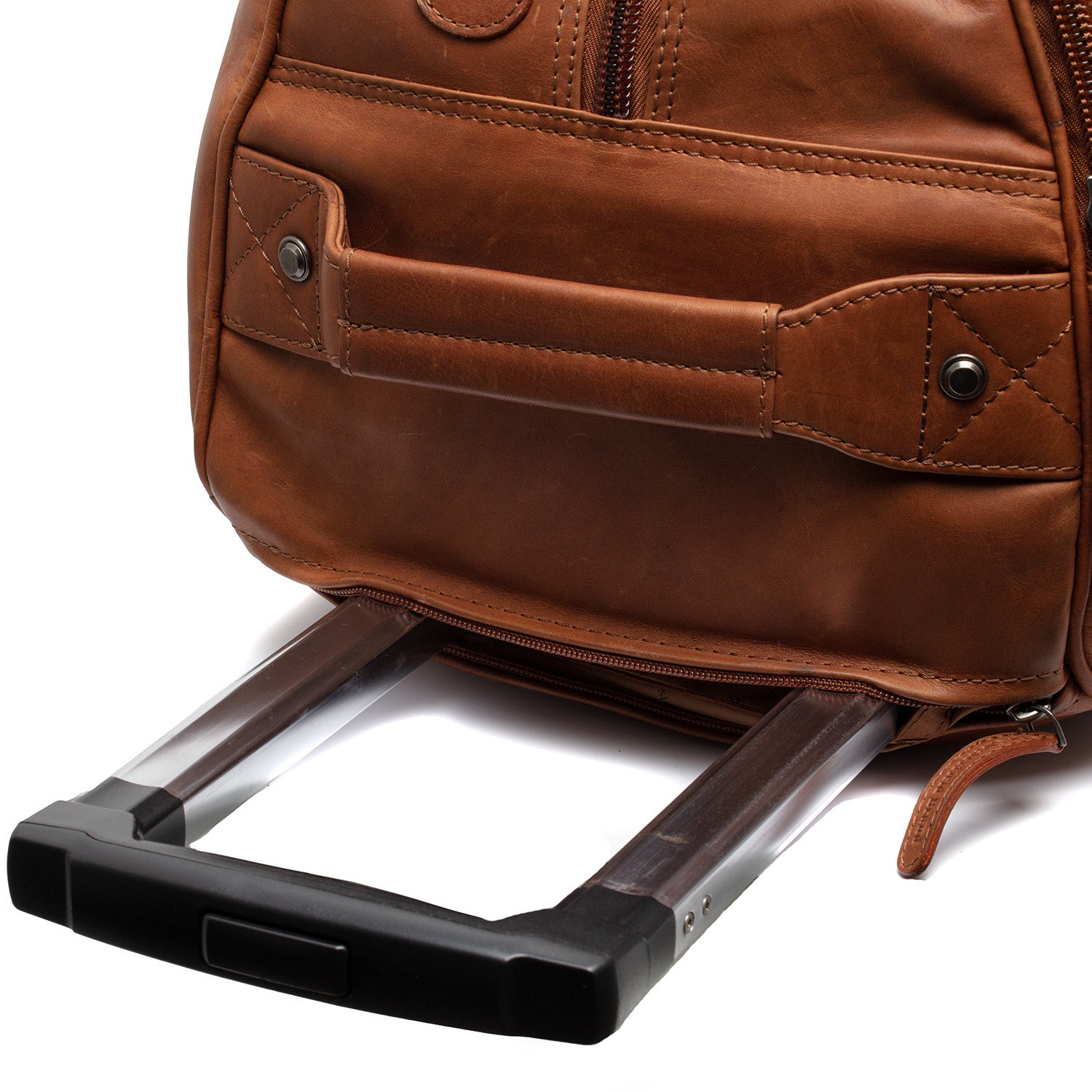 Leather Trolley Travelbag Cognac Jayven