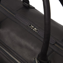 Leather Weekend Bag Black Lorenzo