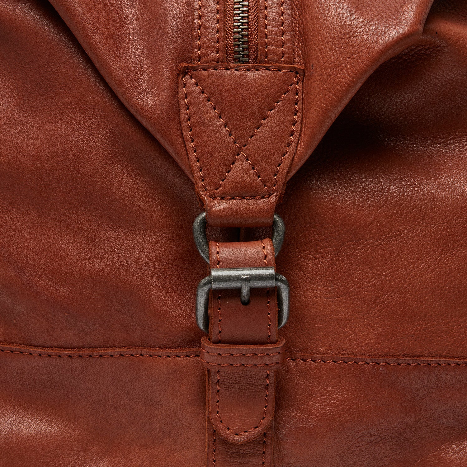 Leather Weekend Bag Cognac Lorenzo