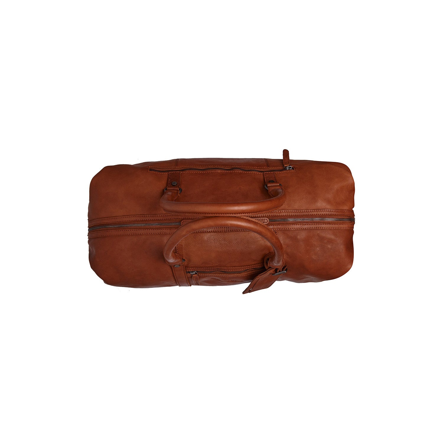 Leather Weekend Bag Cognac Lorenzo