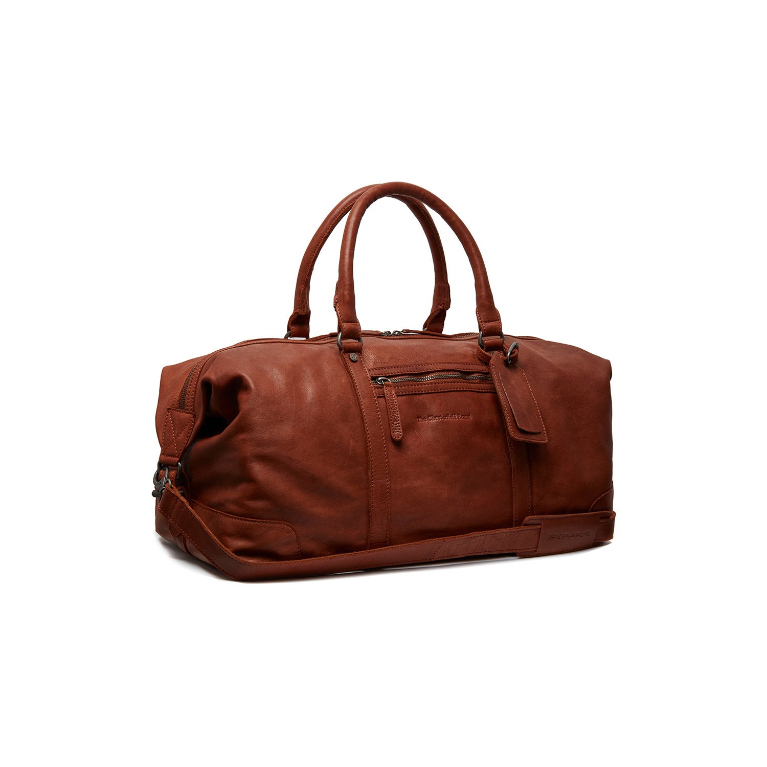 Leather Weekend Bag Cognac Lorenzo