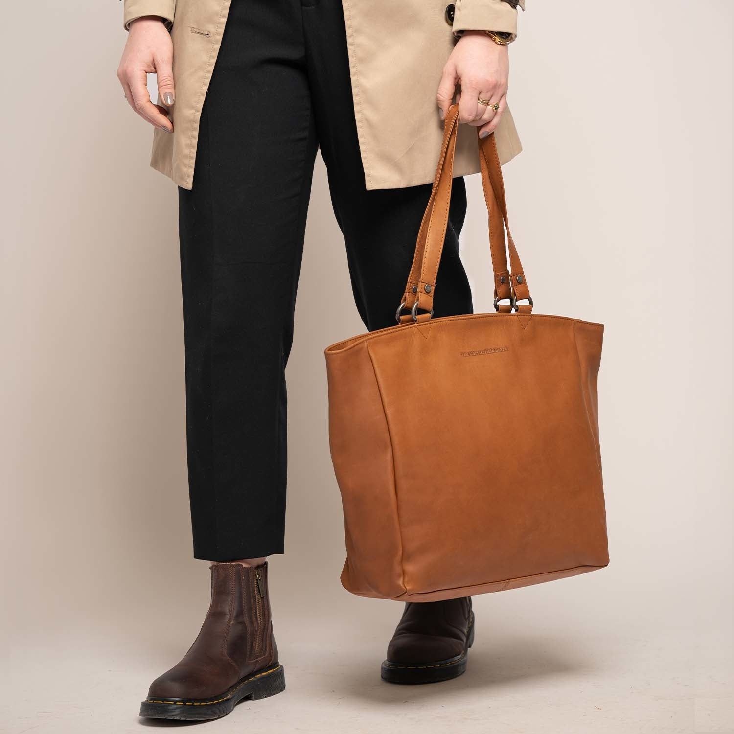 Leather Shopper Cognac Berlin