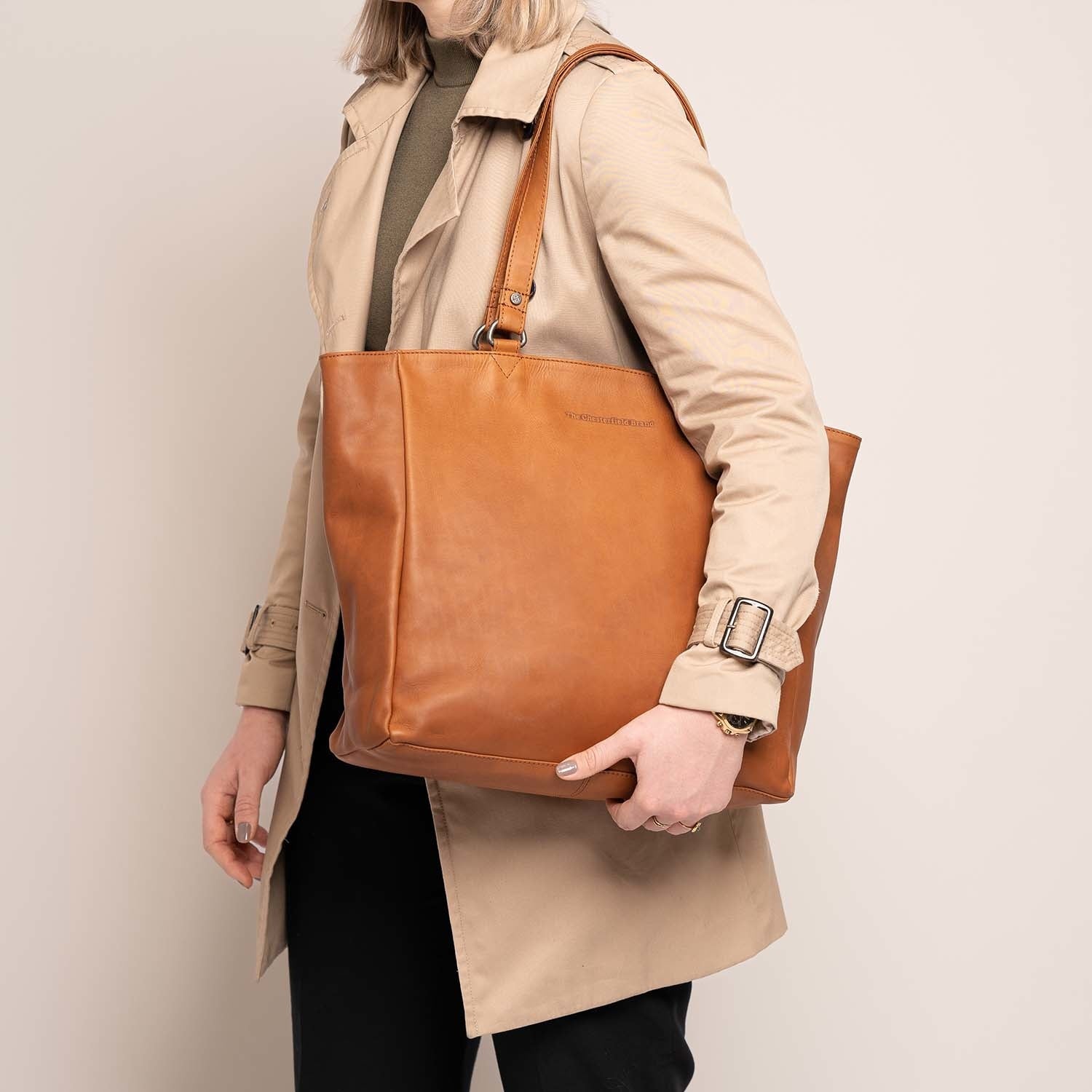 Leather Shopper Cognac Berlin