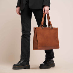 Leather Shopper Cognac Lima