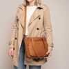 Leather Shoulder Bag Cognac Alicante