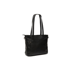 Leather Shoulder Bag Black Alicante