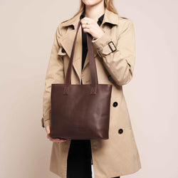 Leather Shopper Brown Florida